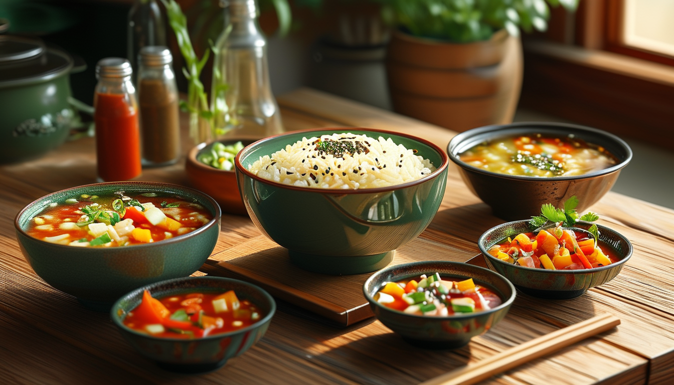 반찬이 정갈하게 놓인 한식 집밥 상차림